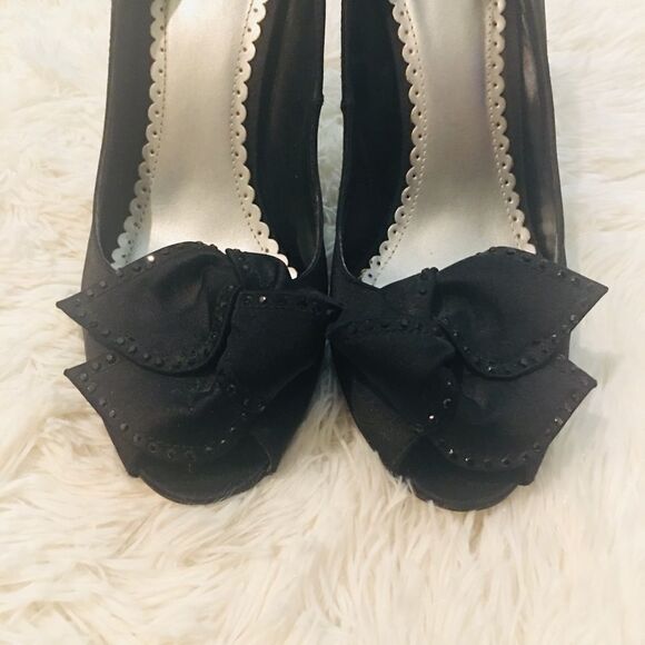 Joey Black Peep Toe Sparkle Heels - Picture 11 of 16